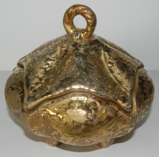 Weeping Gold 6 Covered Candy Dish by Dixon Art Studios Exc Cond 1950s