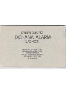 Citizen Digi Ana Alarm LAD 027 Instruction Manual