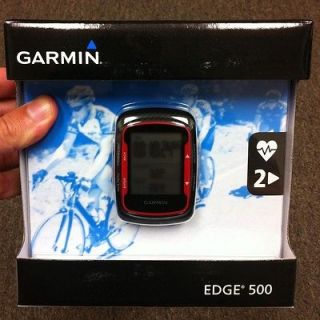 NEW   Garmin Edge 500 GPS Bundle Red/Black Carbon + Premium Heartrate 