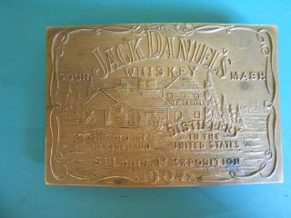   Solid Brass Belt Buckle JACK DANIELS WHISKEY St Louis Expo 1904