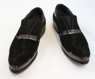 New Encore Dress Shoes by Fiesso Brown/Black Leather/Suede, FI8619