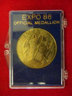 Expo 86 Official Medallion in original plastic case