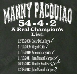   Shirt CHAMPS LIST vs Juan Manuel Marquez HBO 24/7 Boxing  B