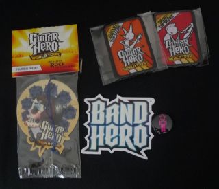 Guitar Hero Promo Sticker, Pin, Drum & Guitar Patches, Car Hanging Air 