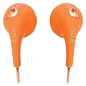 iLUV BUBBLE GUM II STEREO EARBUD HEADPHONES Orange LIGHT COMFY NEW 