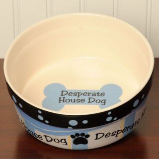 Tumbleweed Desperate House Dog Ceramic Dog Feeding and Water Bowl