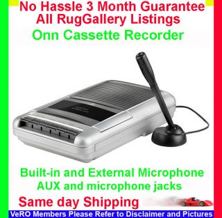 Onn 7230471 Cassette Voice Recorder Dictaphone Microphone Portable 