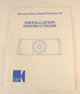 Vtg Instruction Manual KEF Reference Series Loudspeaker Model 90/ 100 