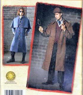 Mens Sherlock Holmes style coat and hat sewing pattern Sizes 38 52 