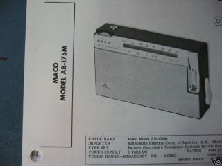 PhotoFact Manual MACO AB 175M (596)