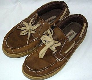 Margaritaville Light Brown Leather Loafers Deck Boat Shoes Casual 