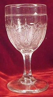 Antique Leaf & Dart Cordial Wine Goblet U S Glass EAPG Pressed Glass 