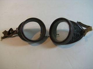 Antique Duraweld Vintage Steampunk Glass Lens Welding Goggles 