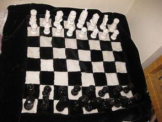RARE Handmade Ceramic Chess Set Large Pieces GORGEOUS