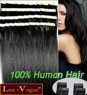 40pcs Full Head 100% Human Hair 3M Tape in Extensions #613