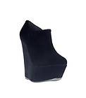  New Black Suede High Heeled Ankle Boots Platforms Wedges Size 3 8