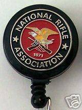 NRA Retractable Reel ID Badge Card Holder/Key Chain National Rifle 