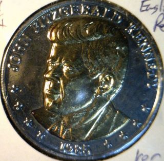   Kennedy JFK MINT 25th ANN GOLD BUST Comm Bronze Medal   Coin