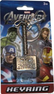   Movie Thor Hammer Pewter 3 Key Chain Licensed Marvel Studios Comics