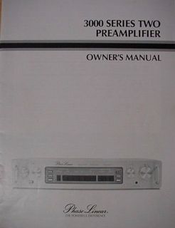PHASE LINEAR PL 3000 Series II PREAMPLIFIER OWNERS MANUAL 24 Pages