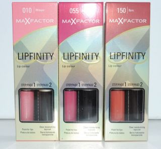 Max Factor Lipfinity Lip Colour Lip Gloss BNIB ALL SHADES 140 340 