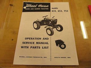 Wheel Horse 633, 653, 753 tractor Operation, Service, & Parts Manual