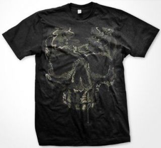 Mirage Skull Mens T shirt Liquid Fused Skull Bones Dark Gothic Fantasy 