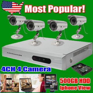 Night Owl 4 CH Home Video Audio Security Outdoor Camera DVR Record 