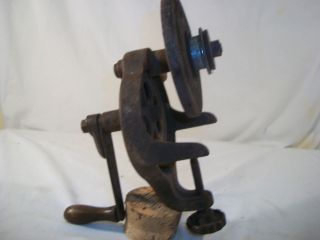 Antique Vintage Collectible Table vise clamp Iron Grinding Wheel