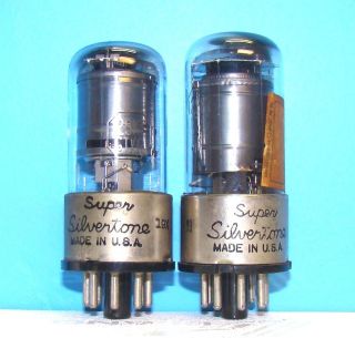 12SK7GT AA5 Super Silvertone radio amplifier vacuum tubes 2 valves 