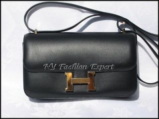 Desirable BLACK CONSTANCE ELAN CROCO Hermes Bag/Gold