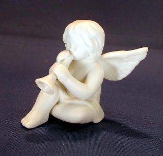 Rosenthal studio haus bisque cherub or angel blowing a horn