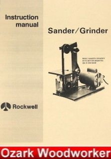 ROCKWELL 1 Belt Sander/Grinder Operator Part Manual 0585