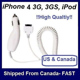 iPhone Rapid Car Charger Apple 3GS 3G 4 4S Rapid Charger White