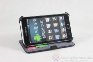 Premium Stand Leather Cover Case + Film for Samsung Galaxy Player 5.0 