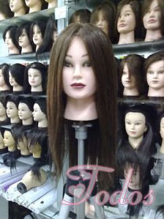 Student TRAINING HEAD Hairdressing 21 Long 80% Real Brown Human Hair 
