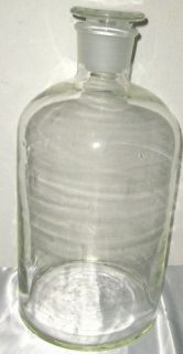 Glass lab reagent bottle narrow mouth 10L 2.5 gallon w ground stopper 