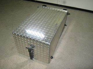   Semi Diamond Plate Smaller Aluminum/Steel Metal Battery Box
