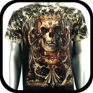 Survivor T Shirt Biker Metal Hard Rock Tattoo S59 Sz L Devil Glow In 