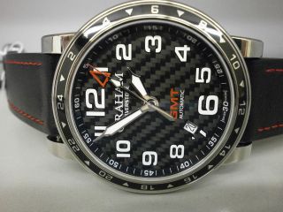 Graham Silverstone Time Zone Black Carbon fiber Dial S/S 42MM GMT New 