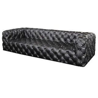 118 Tribeca Tufted 4 Seater leather Sofa Old Saddle black spectacular