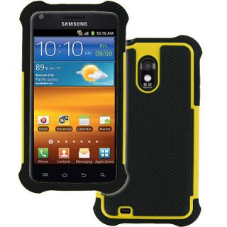 EMPIRE Dual Armor Case Cover Black/Yellow for Samsung Galaxy S II Epic 