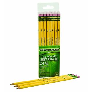 Dixon Ticonderoga #2 Pencils Medium Soft Lead Qty 24* NEW & FREE 