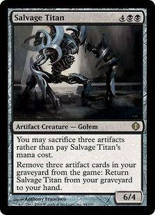 Salvage Titan X1 EX/NM Shards Of Alara MTG Magic Card Black Rare 