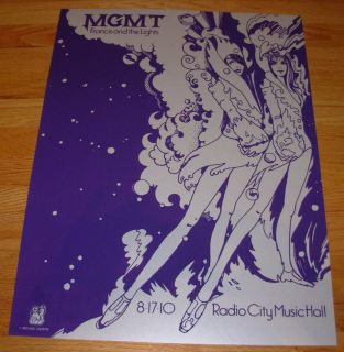 MGMT concert gig poster NEW YORK 8 17 10 RADIO CITY MUSIC HALL