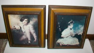Lot of 2 Wood Framed Pictures Vanguard Studios Kirsch Company Beverly 