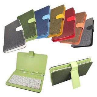 Leather Cover Case Keyboard with Micro USB for 7 inch Tablet PDA 