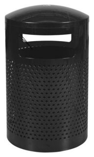 40 Gallon Park Series Perforated Metal Outdoor Trash Can Garbage Can