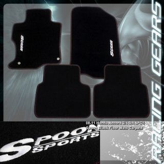   Spoon Black Non Skid 4pc Floor Mats Carpets (Fits: 2010 Honda Accord