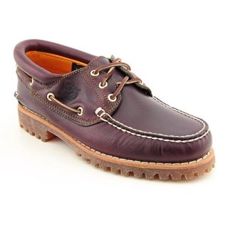   Trad HS 3 Eye Mens Size 13 Burgundy Full Grain Leather Boat Shoes